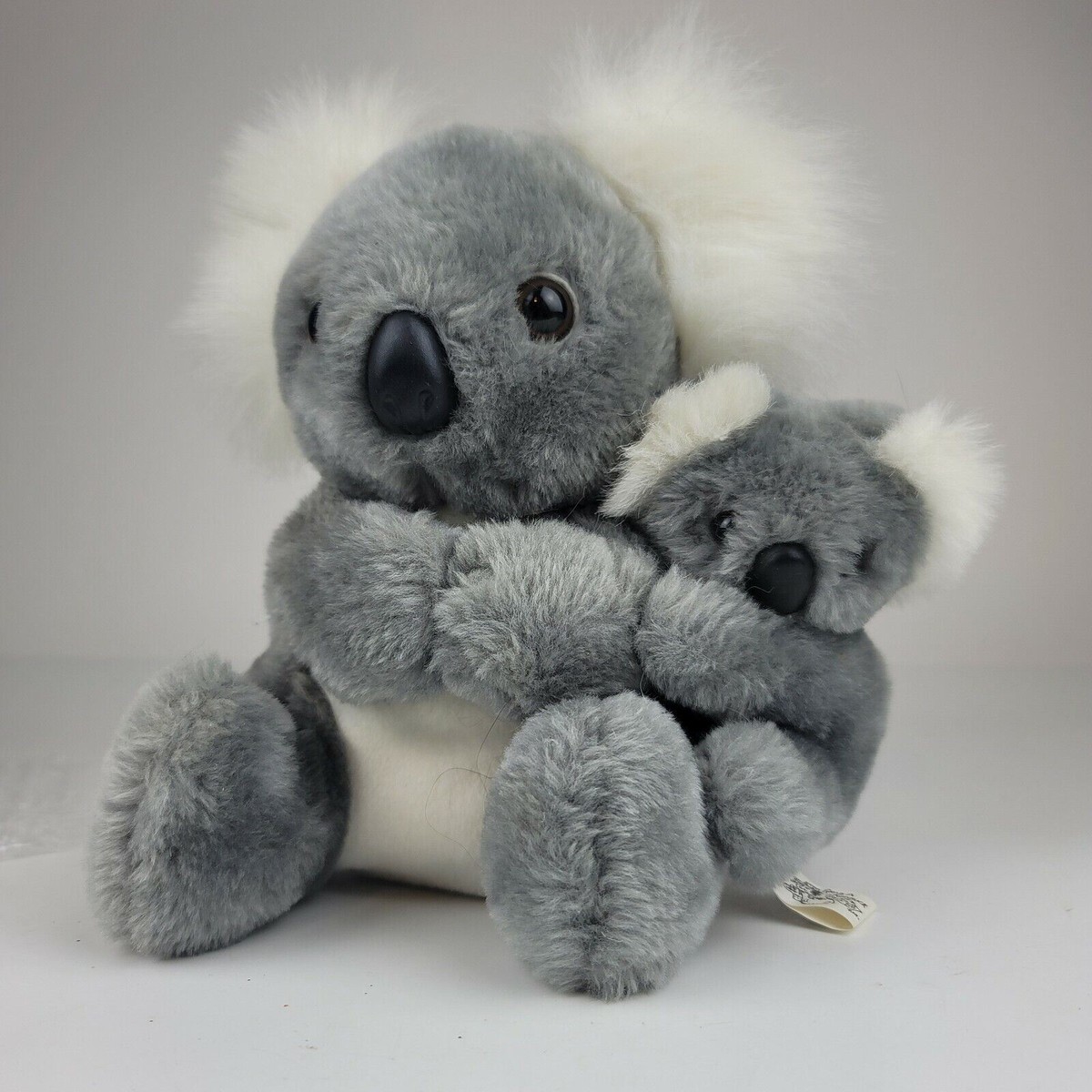 Vintage Grab A Jumbuck Gray Koala Bear Holding Baby Bear Plush