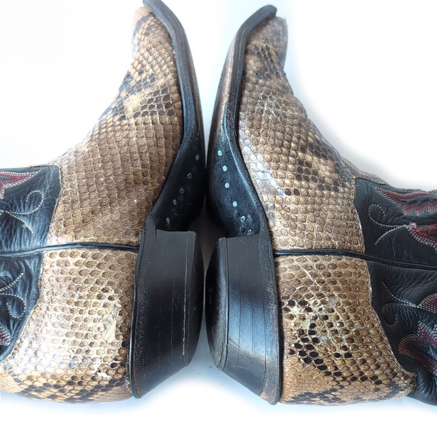 Vintage Panhandle Slim Genuine Python Black Cowbo… - image 11