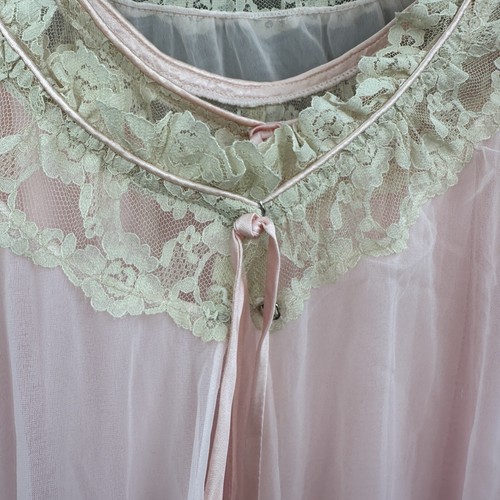 VTG Intime Nightgown Robe Nightgown Womens Small Set Sheer Coquette Retro Pinup - Picture 8 of 24