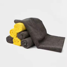 5x Profi Poliertuch Auto 40x40cm 350 GSM Mikrofasertuch Gelb Lackpflege