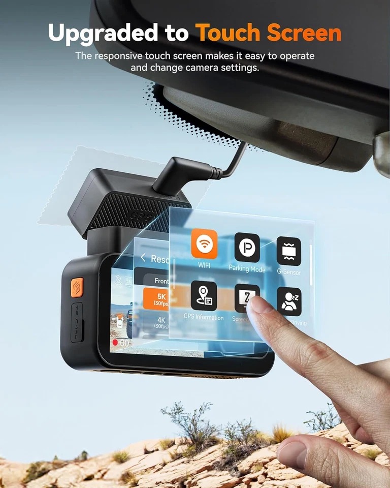 WOLFBOX 3 Canales 4K Dash Cam, STARVIS 2 IMX678 Control por Voz Incluido Tarjeta 128GB Foto 4 de 4