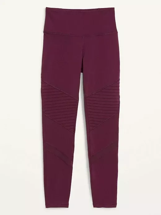 NWT OLD NAVY WOMENS BURGUNDY HIGH WAIST ELEVATE MOTO 7/8 LEGGINGS