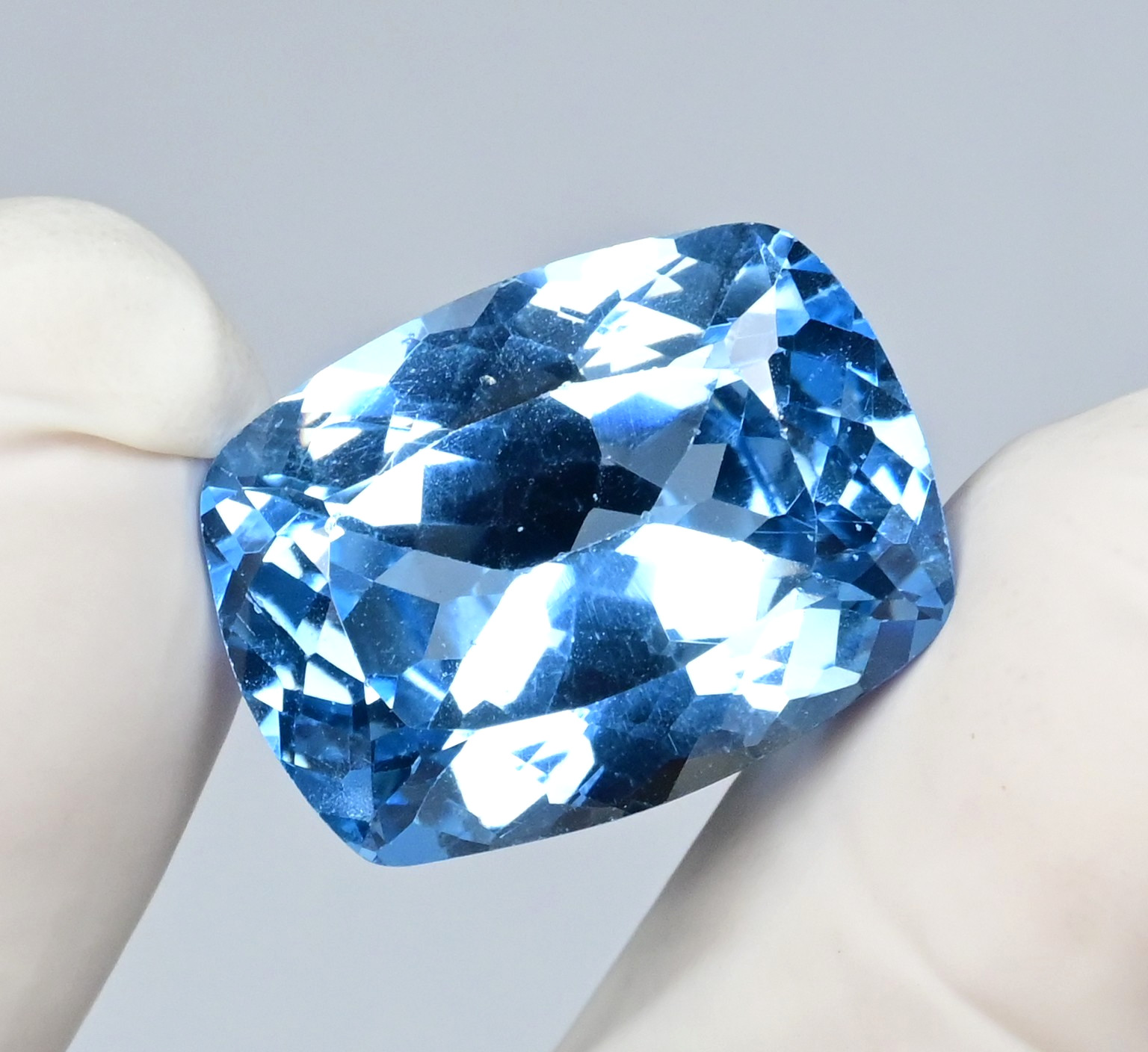 23.05 Ct Natural Flawless Namibian Blue Jeremejevite Cushion Certified Gemstone