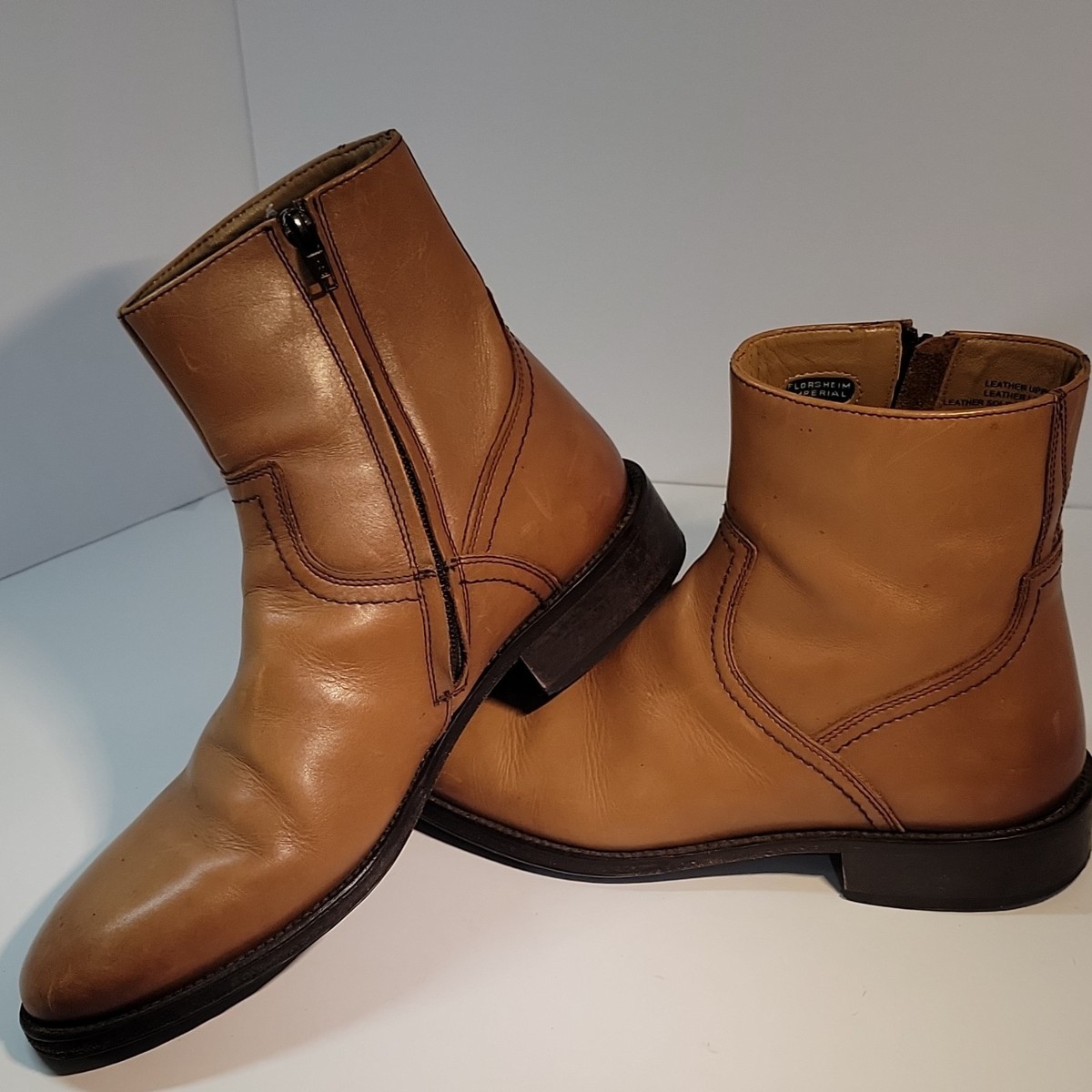 Florsheim Men\'s Tan Leather Ankle Boots Vintage Florsheim guardians boots at their finest! You know  main image 4
