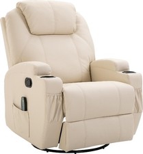 Poltrona Relax Reclinabile Massaggiante Elettrica  84x92x109 cm Crema DecHome