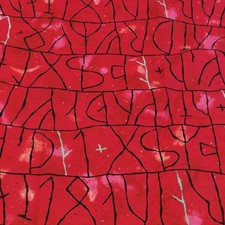 Scandinavian Vintage Swedish Red Cotton Fabric Helen Trast Borås W60"