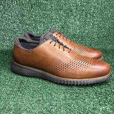 Cole Haan Men's 2.ZeroGrand Lined Laser Wingtip Oxford Tan Style C25351 10.5 M