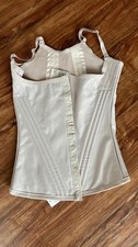 Ivory Underbust Corset for Women Boned Hook  Eye Closure Opaque Solid Wireless