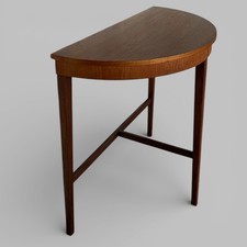Mid Century Teak Demi Lune Table – Semi Circular Console / Hall Table