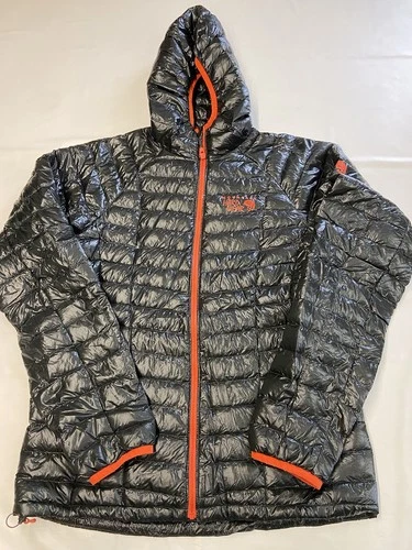 Mens AMOUNTAIN HARDWEAR Gray Hooded Ultralight Ghost Whisperer Down Jacket Sz S