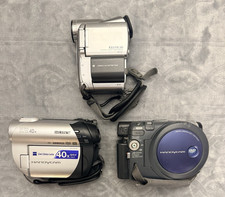 Lot 3 Sony Handycam DCR-DVD101 DVD108 Canon Elura 50 MiniDV Camcorders Untested