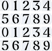 Curb Stencil Kit 0-9 Address Number Stencils for Address Painting 20 Pcs Reus...