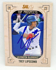 Trey Lipscomb 2023 S.A.L. Wilmington Blue Rocks TOP PROSPECT IP Auto Hand Signed