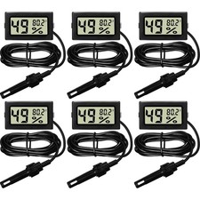 Mini Digital Temperature Humidity Meters Gauge with Probe Gauge LCD Fahrenhei...