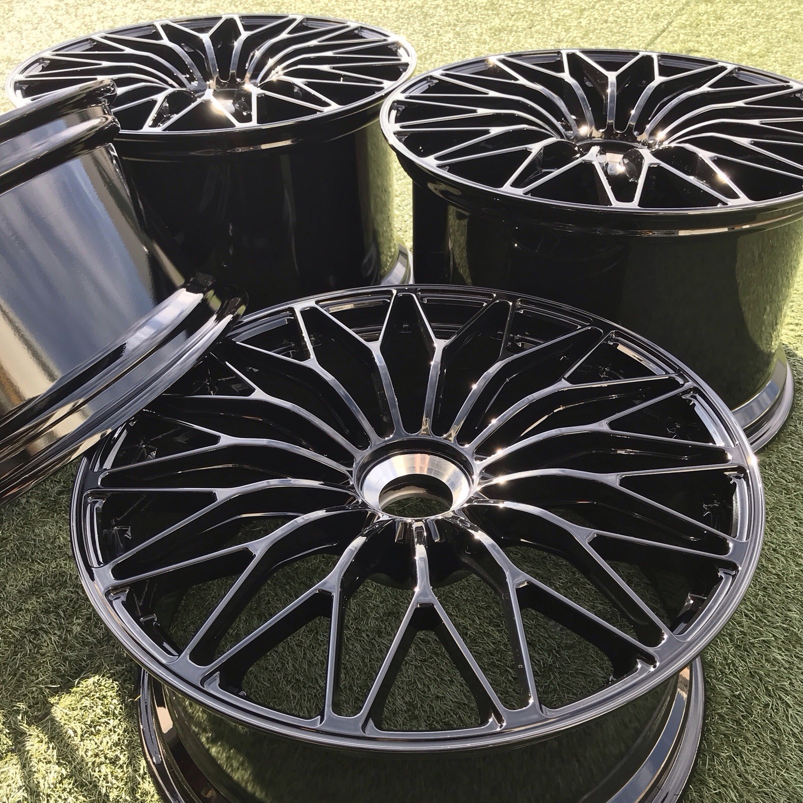 20 21 LAMBORGHINI SV SVJ GL0SS BLACK RIMS OEM GENUINE SET 4 APPTECH FORGED