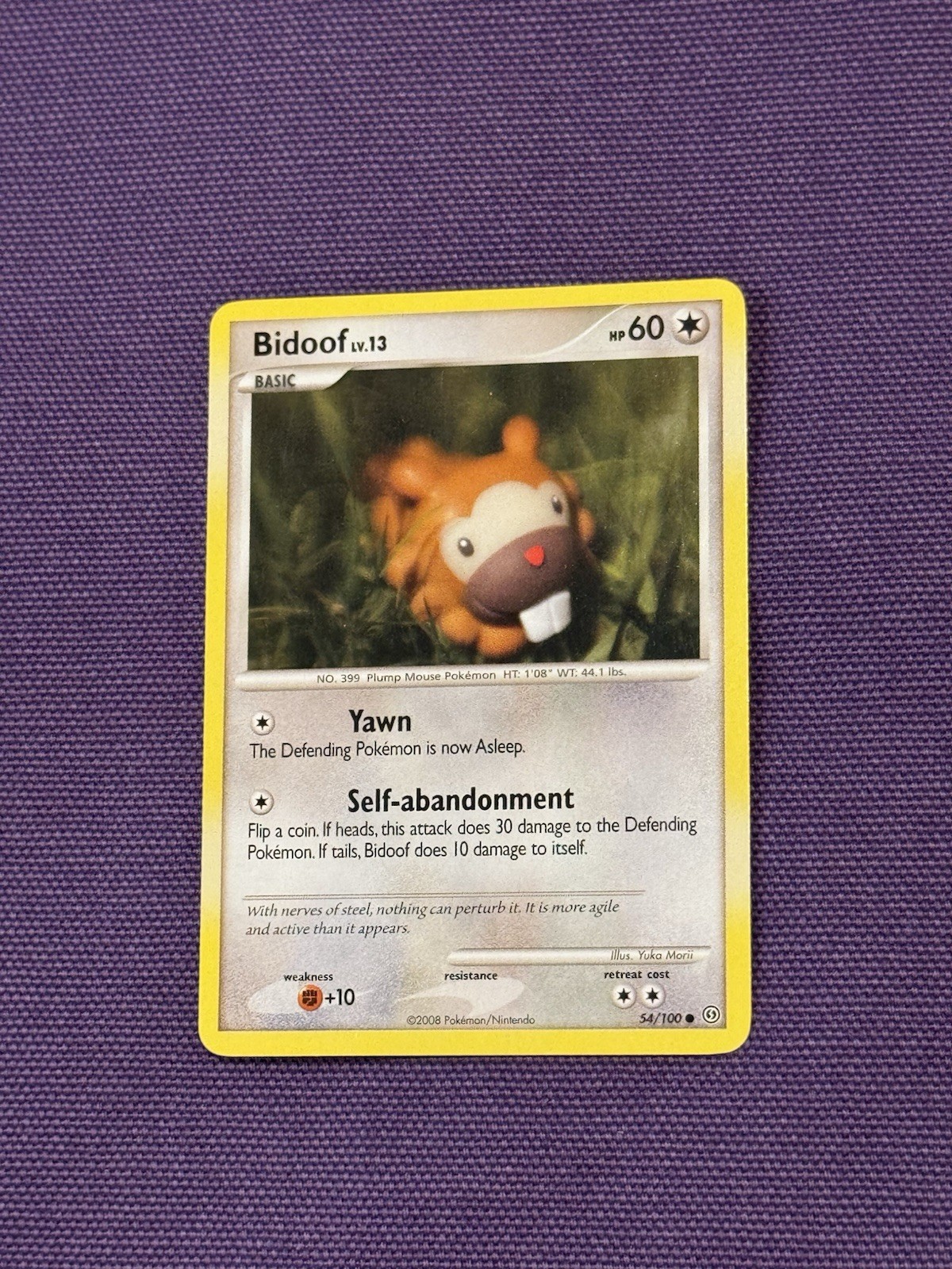 Bidoof Stormfront 54/100 Yuka Morii Pokémon TCG