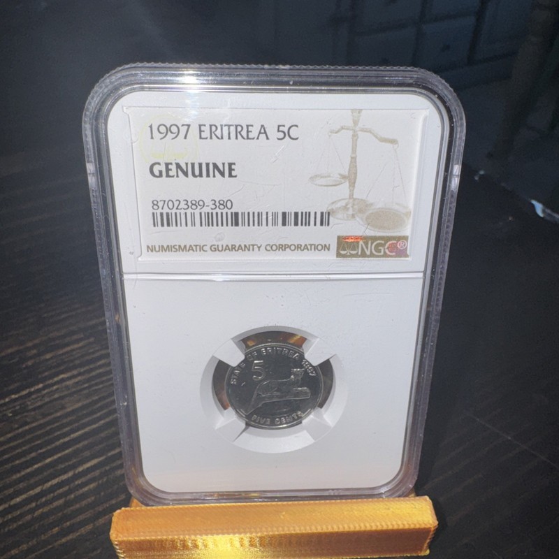 Eritrea 1997 5 Cents NGC Certified Genuine Coin 8702390-294