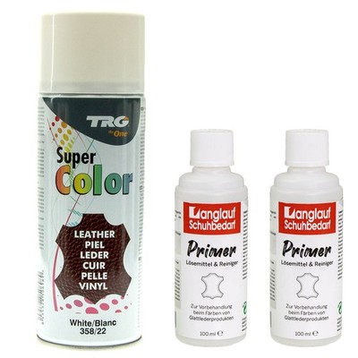 TRG Lederfarbspray 400ml Dose + 2 x Primer Lederreiniger 100ml