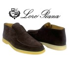 Loro Piana Men’s Open Walk Shoes Size 38 Brown Suede Slip On Made in Italy