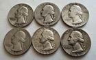 Lot of 6 90% Silver Washington Mix Years Quarters silver coins US coins