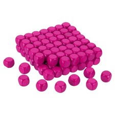 100 Pcs Blank Wooden Dice,12mm 6 Sided Wood Cube Square Block, Rose Red