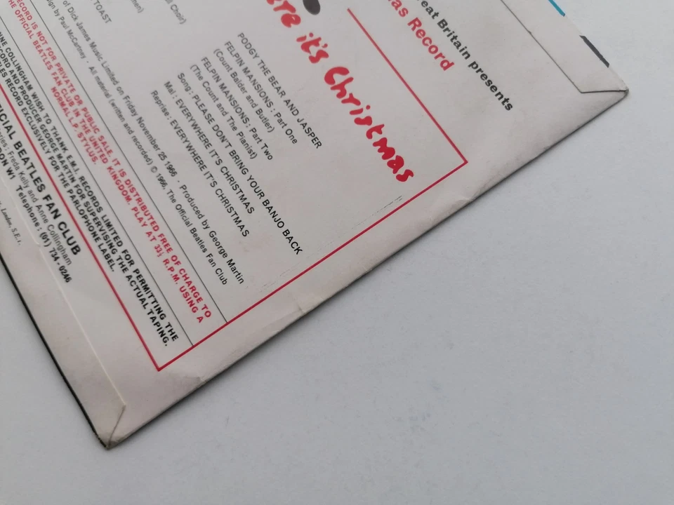 THE BEATLES FAN CLUB FLEXI DISC RECORD 1966 PANTOMINE EVERYWHERE IT'S CHRISTMAS - Image 4 of 4