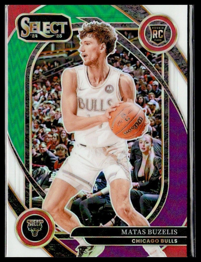 2024-25 Panini Select #277 Matas Buzelis Green White Purple Prizm Rookie