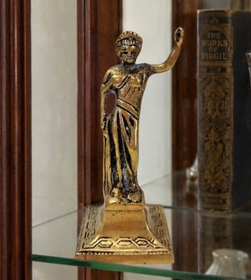 Vintage Brass Greek Roman Style Figurine Statue   Small Classical Decorative