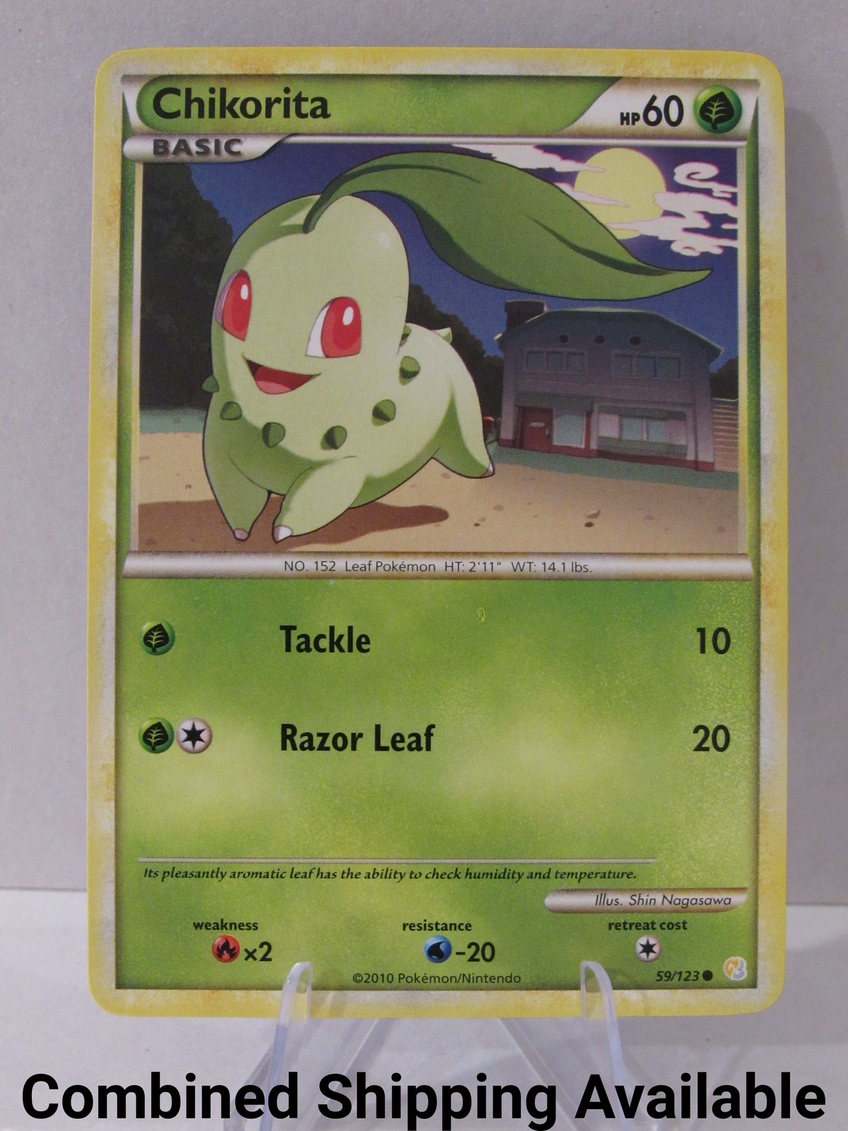 Chikorita 59/123 HeartGold SoulSilver NM English 11339