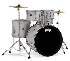 Pacific Drums Center Stage Complete Drumkit, 5 Drum Set, Diamond White...