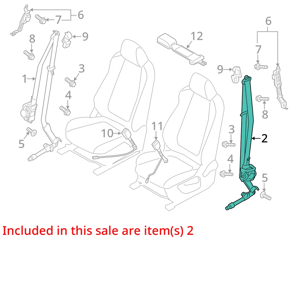 Seat Belt Front Bucket Seat Driver Retractor Fits 13-18 MAZDA CX-5 2050717 Foto 3 de 4