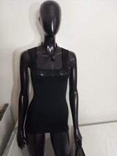 Marilyn Monroe Black Lace Strap Tanktop Womens Small Spandex