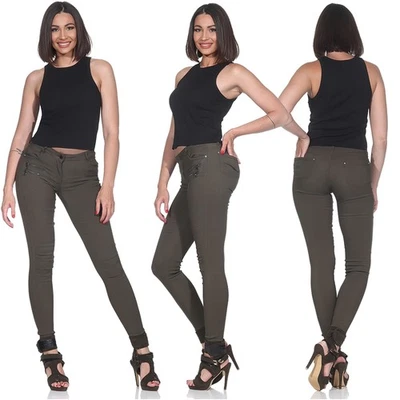 Damen Skinny Jeggings Slim Fit Hose Treggings Leggings Stretch Hüft XS bis 4XL - Bild 1 von 4