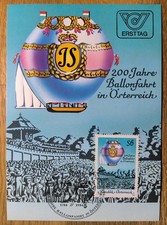 x 2. Amtliche Maximum Karte 1984 200 J. Ballonfahrt in Österreich