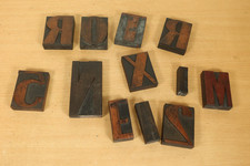 Antik Vintage Holz Buchdruck Druck Blöcke Holz Typ Buchstaben x12