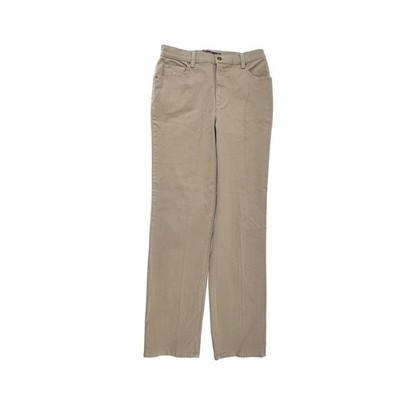 Gloria Vanderbilt Amanda High Rise Tapered Khaki Jeans Tan Size 10 Long Womens