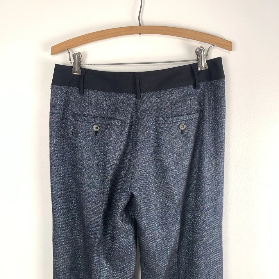 Pantalones de vestir Elevenses Anthropologie Brighton tweed para mujer talla 2 azul carrera Foto 4 de 4
