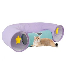 Cat Tunnel, Large Indoor Durable Collapsible Interactive Cat Tube with Peek-A...
