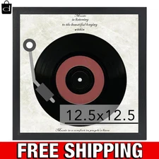JCJMY Wood Vinyl Record Frame for the Wall Display 12.5x12.5 Album Cover 12x12