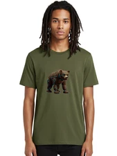 Robo-Bear Mens Graphic Tee, 100% Cotton, Casual Summer Wear