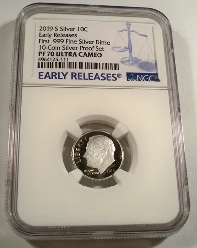 2019-S 10c .999 SILVER NGC PF70UCAM ROOSEVELT DIME PROOF ULTRA CAMEO PR 70 ER