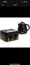 HOMCOM Kettle & Toaster Set, 1.7L/4-Slice, Black
