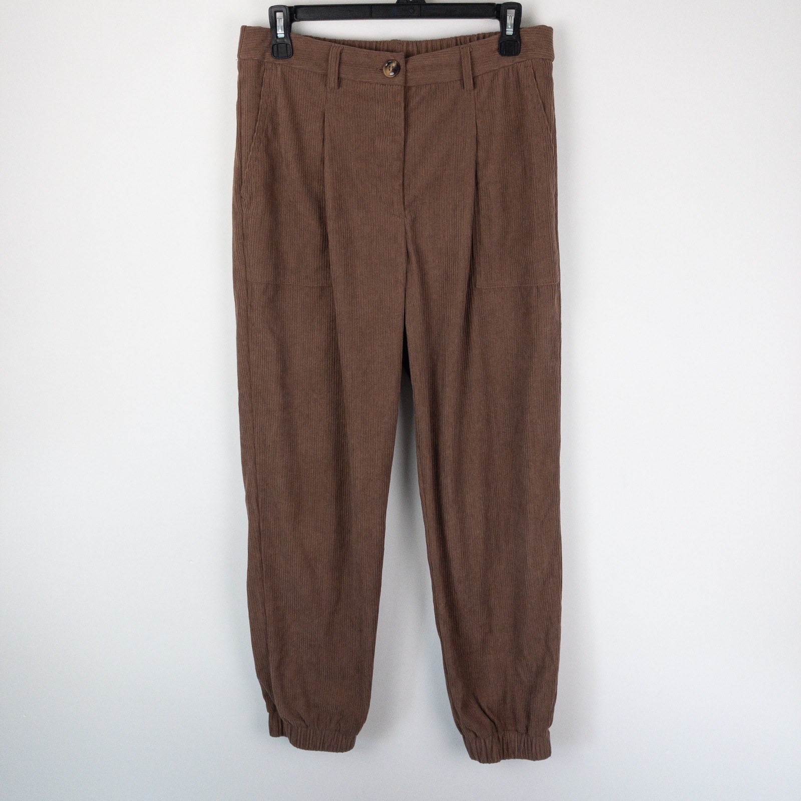 Halara Womens Brown Corduroy Joggers Casual Pants Size Medium 30x26 Earth Tone