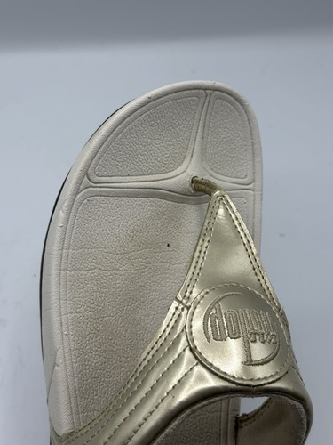 Fitflop Sandals Woman Size 9 Gold Walkstar Limited Edition Leather Toe-post - Picture 4 of 13