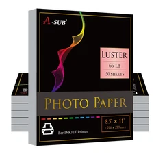 300PK A-SUB Professional Luster Photo Paper 8.5X11 66lb 250g Inkjet Canon Epson