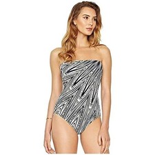 Gottex Star Leopard One Piece Bandeau Swimsuit Sz 10 Removable Straps