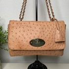 Mulberry Lily Medium Exotic Ostrich Leather Chain Crossbody Shoulder Bag Rare!
