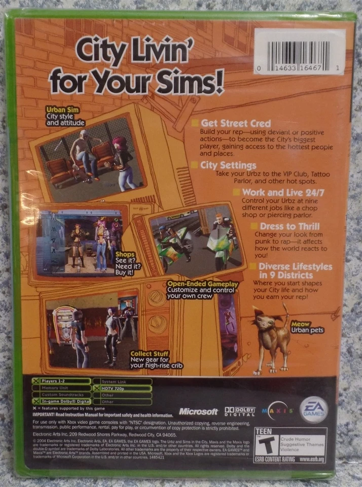 Video Game XBOX The Urbz Sims In The City #1 NEW SEALED - Image 2 of 4