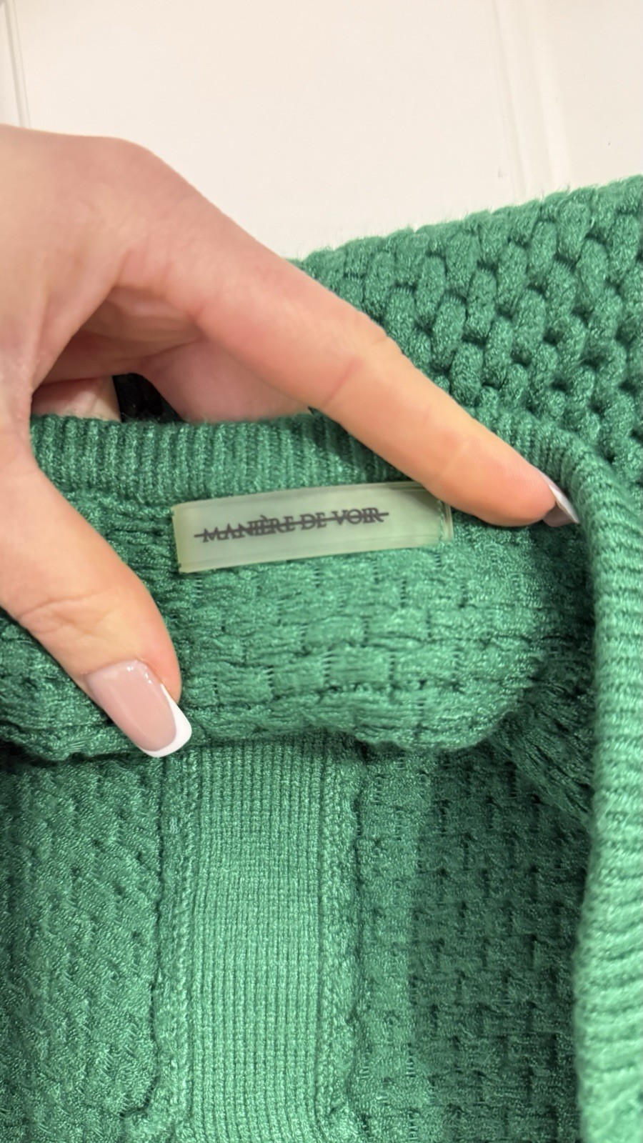 Maniere de Voir Women's Knitted Green Bodycon Dress Size M image 10