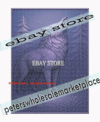 500 piece jigsaw puzzle Wolf Forest Purple 3D Effect Mystic Night